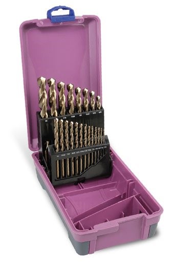 BORDO DRILL SET COBALT IMPERIAL 1/16-1/4 X 1/64 + 9/32-1/2 X 1/32- 21 PCE